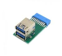 Multibao Dual USB 3.0 Adapter Vertical 2 USB 3.0 A Type Female to Motherboard 20 Pin Box Header Slot Adapter