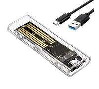 Multibao M.2 NGFF to Type-C USB 3.0 3.1 Clear Enclosure Caddy SSD Adapter Enclosure Portable Transparent Hard Disk Case