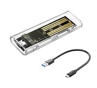 Multibao M.2 NGFF to Type-C USB 3.0 3.1 Clear Enclosure Caddy SSD Hard Disk Adapter-NGFF Protocol Supported