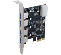 Multibao PCIE USB 3.0 Card, 4 Ports PCI-E to USB 3.0 Expansion Card Interface USB 3.0 4-Port Express Card Desktop Compatible with Windows XP/7/8/10, Mini USB PCIe Card Hub Controller Adapter