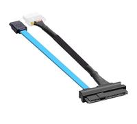 Multibao SATA to SAS Adapter Cable, 30cm/12 Inch SATA 7Pin + 15Pin to SAS 29Pin Hard Drive Power & Data Cable with Molex 4Pin Power Connector for 2.5/3.5" HDD/SSD