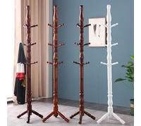 Multibao Sturdy Wooden Coat Rack Stand Vintage Posh Solid Wood 185cm with 9 Hooks Heavy Duty Free standing Hall Coat Hat Clothes Tree Stands for Hallway Entryway Bedroom Office (Golden Teak Finish)