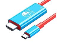 Multibao Switch HDMI Cable, Type C to HDMI Adapter for Nintendo Switch OLED, Portable 3in1 4k USB C to HDMI Cable for TV Screen Mirroring 2M Blue Red