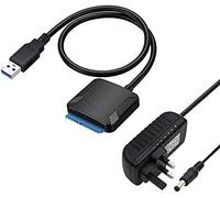 Multibao USB 3.0 to SATA Adapter Hard Disk Drive Cable SATA III 22pin External Converter Connector Support 2.5” HDD/SSC and 3.5” HDD Compatible with Windows Mac Linux