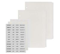Multibey 12-Tab Binder Dividers with Tab Sticker Labels 6-Ring A5 Plastic Binder Index Dividers Translucent Set of 24Pcs