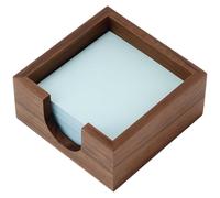 MultiBey 3x3 Sticky Note Holder, Walnut Wood Memo Cube Dispenser for Desk, Compact 3.6x3.6x1.3 Inch Post It Note Organizer, Office Desk Accessories for Home, School