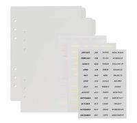 MultiBey A5 6-Ring Binder Dividers, 2 Sets Frosted Plastic Separators