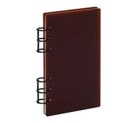 MultiBey A6 6-Ring Acrylic Binder - Clear Durable Binders Notebook Cover with 45 Sheets Blank Refill Papers, Black Metal Round Ring A6 Planner Insert Binder for Journal, Budget, Diary (Brown)