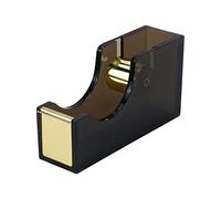 MultiBey Black & Gold Tape Dispenser, Black Acrylic Tape Dispenser Desk Stylish Tape Holder 1'' Core, Black and Gold Office Supplies and Accessories for School Home Office (Tape Dispenser)