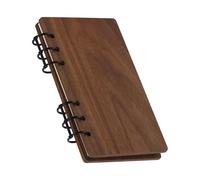 MultiBey Walnut Spiral Notebook,North American Spade Wood Premium Real Wood, 7x4.1inch, 45 Sheets, Handmade Wooden Notebook