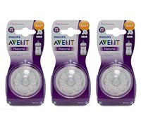 Multibuy 3X Avent Natural Teats 4 Hole Fast Flow 6 Mnth+ (2 Pack)