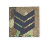Multicam Camouflage IRR Rank Patch Insignia Sergeant Lance Corporal Badge Embroidered Hook and Loop Chevron Patches Army Military MTP EMS EMT Camo (Sergeant)