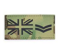 Multicam Camouflage IRR Union Jack Rank Patch Insignia Sergeant Lance Corporal Flag Badge Embroidered Hook and Loop Chevron Patches Army Military MTP EMS EMT Camo (Corporal)