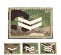 Multicam Camouflage Rank Patch Insignia Sergeant Lance Corporal Badge White Chevrons Embroidered Hook and Loop Patches Army Military MTP EMS EMT Camo (Corporal)