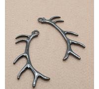 Multicolor 100 Pcs Tibet Silver Antler Pendant 67x34MM A0657-Gun Black