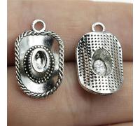 Multicolor 130 Pcs Bronze Plated Cowboy Hat Pendants 23X13MM Diy A10822-Tibet Silver-130 PCS