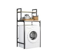 Multicolor 2-Tier Washing Machine Shelf - Space-Saving Laundry Rack Over Washer Stylish Black Design for Optimal Storage & nization in Laundry Room