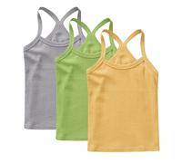 Multicolor 3 Pack Girls Vest 100% Cotton Summer Top Sleeveless Undershirts Kids Soft Breathable Underwear Cami Vest Comfortable Loungewear Tank Tops Plain Solid Color Basic Layer Tops 2-3 Years
