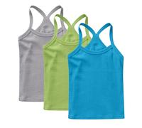 Multicolor 3 Pack Girls Vest 100% Cotton Summer Top Sleeveless Undershirts Kids Soft Breathable Underwear Cami Vest Comfortable Loungewear Tank Tops Plain Solid Color Basic Layer Tops 10-11 Years