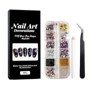 Multicolor 3D with Sparkling Gems Pearls Stickers Assorted Shapes DIY Manicure 03