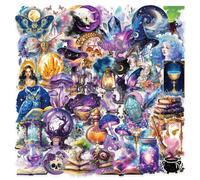 (MULTICOLOR) 50Pcs Aesthetic Witch Stickers Pet Wizarding World DIY Stickers Scrapbooking Phone Luggage Skateboard Waterproof Decals