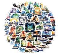 (MULTICOLOR) 50Pcs Cartoon Magic Book Animals Sticker Art Witch Dragon DIY Stickers Scrapbooking Phone Luggage Skateboard Waterproof Decals