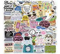 (MULTICOLOR) 50PCS Funny Snarky Sarcastic Phrase Stickers Sarcastic DIY Stickers Scrapbooking Phone Luggage Decorative Waterproof Decals