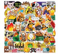 (MULTICOLOR) 50Pcs Funny This Is Fine Stickers This Is Fine MeMe DIY Sticker Scrapbooking Phone Luggage Skateboard Waterproof Decals