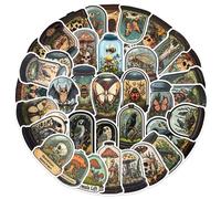 (MULTICOLOR) 50Pcs Glass Animals Taxidermy Pattern Stickers Creative Skeleton Stickers Cute Pretty Cool Aesthetics Cartoon Vinyl Stickers