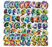(MULTICOLOR) 50Pcs Kawaii Dinosaur Stickers Cute Dinosaur DIY Stickers Scrapbooking Phone Luggage Skateboard Waterproof Decals