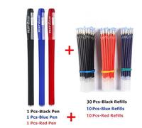 (multicolor, 53pcs/set) 3 Gel Pens + 50 Refills Set 0.38mm Black Blue Red Ink Bulk Pens Thin Tip Journal Writing School Supplies Stationery
