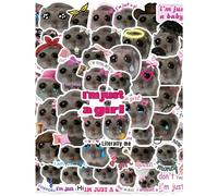 (MULTICOLOR) 56Pcs Cute Sad Hamster Meme Stickers Im Just A Girl DIY Stickers Scrapbooking Phone Luggage Decorative Waterproof Decals