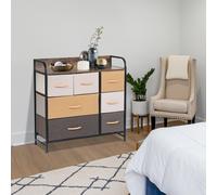 (Multicolor-7 drawer-Yellow) 5/7-Drawer Fabric Chest of Drawer Bedroom Dresser