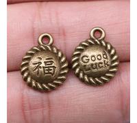 Multicolor 90 Pcs Tibetan Silver Good Luck Pendant 16X13MM Diy C15126-Bronze Plated