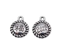 Multicolor 90 Pcs Tibetan Silver Good Luck Pendant 16X13MM Diy C15126-Tibetan Silver