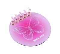 Multicolor Acrylic Nails Practice Holder Adhesive Hook Anti Fall Alloy Base For Salon Display Organization Nail Display Accessory