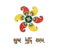 Multicolor Acrylic Paisley Design Rangoli Set with Shubh Labh Decorative Traditional Handmade Rangoli Sticker Indian Pooja Decor for Home Diwali Gift Wedding Decor Housewarming Gift - - STB06