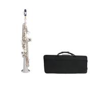 Multicolor Alto Saxophone Bb Straight Brass Instruments with Carrying Case Gloves and Cleaning Cloth Beginner Saxophone(Silver)