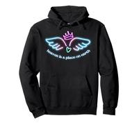 Multicolor Angel wings and crown heaven is a place on earth Pullover Hoodie