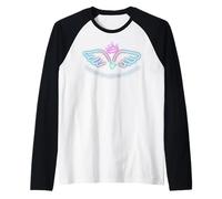 Multicolor Angel Wings and Crown Heaven is a Place on Earth Raglan Baseball Tee