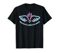 Multicolor Angel wings and crown heaven is a place on earth T-Shirt