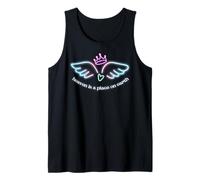 Multicolor Angel Wings and Crown Heaven is a Place on Earth Tank Top