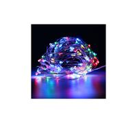 (Multicolor) Battery Powered 10M 100LEDs Waterproof Silver Wire String Light For Wedding Party Decor