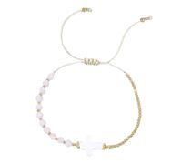 Multicolor Bead Chain Cross Chamber Charm Design Wristlet Crystal Beach Fashion Crucifix Pendant Beads Hand Chain, フリーサイズ