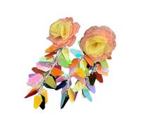 Multicolor Beaded Fringe Statement Earrings Long Danglings Styles for Festival Vacation Outfit Minimalists Floral Ear Accessories