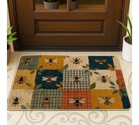 Multicolor Bee Doormat Entrance Mat for Spring Summer Decoration Waterproof Rubber Non Slip Easy Clean 29"x17"
