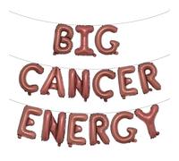 Multicolor Big Cancer Energy Balloon Banner, Birthday Decorations, 16 Inch Letters, 21st Birthday, 30th Birthday (BIG CANCER ENERGY Chocolate)
