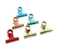 Multicolor Bulldog Clips,Set of 12 Pieces 38mm Metal Binder Clips,File Paper Money Clamps,Cork Board and Photo Wall Decor for Home Office