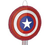 Multicolor Captain America Shield 3D Pinata (45cm x 45cm) 1 Piece - Perfect for Superhero-Themed Parties and Events