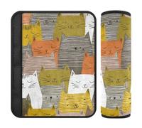 Multicolor Cartoon Lines Cats Cute 2 Pack carseat Strap Pads Release Stress to Your Neck and Shoulders for Backpack forro para cinturon de seguridad